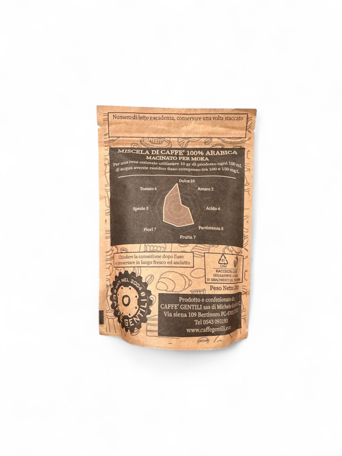 Caffè macinato per Moca: IL CAFERECCIO 250g