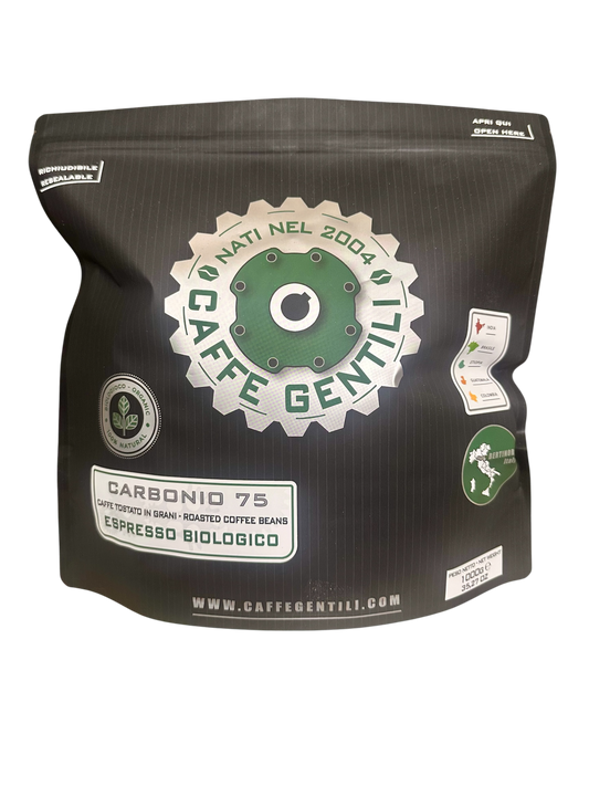 Caffè in Grani Biologico per Espresso Carbonio 75