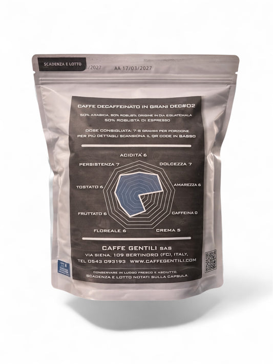 Caffè in grani per espresso DECAFFEINATO DECH-O2 1000g